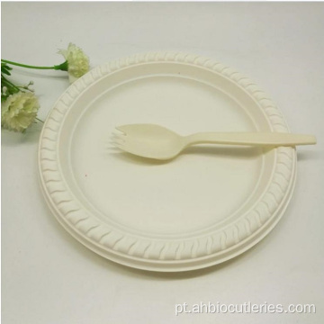 Milho de amido de milho biodegradável compostável Placa de jantar bioplásico